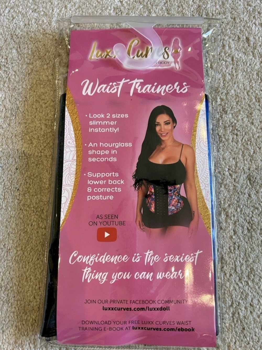 Luxx Curves Waist Trainer in Black with Galaxy Print